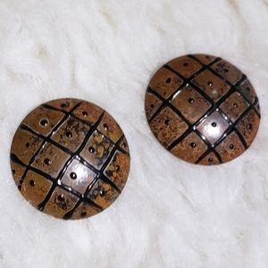 Abstract Copper Earrings